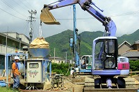 硬化材セット状況　　静岡市　駿河区　　Ｉ邸現場