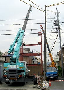 鉄骨建て方作業　Ｎ邸　寺田工務店施工現場