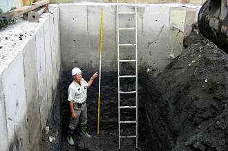 ラップルコンコンクリート根切底確認