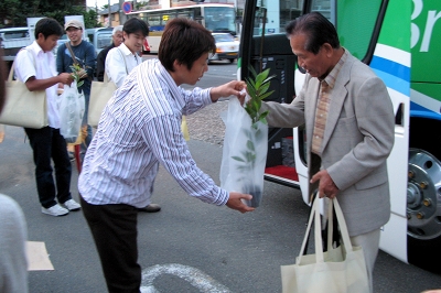 静岡へ無事到着！　月桂樹の苗木のプレゼント