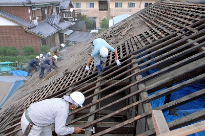 駿河区Ｓ邸　既設屋根下地状況（既設垂木状況）