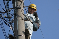 仮設電気引き込み作業　市川電機　