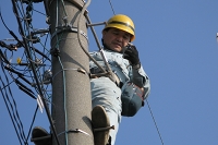 仮設電気引き込み作業　市川電機　