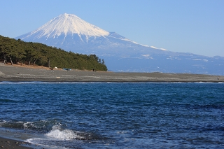 三保の松原　１月の富士山