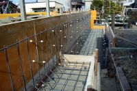 静岡市清水区　Ｍ邸　擁壁型枠ベース鉄筋組　