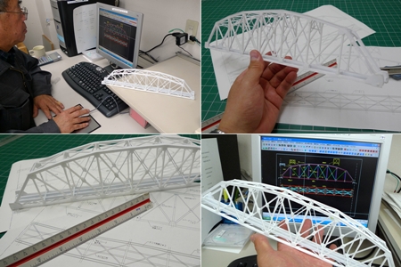 弊社の模型名人永野　富士川のＪＲ鉄橋に挑む！