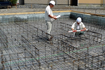 耐圧盤鉄筋　社内自主配筋検査